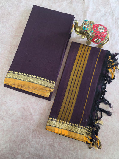 Mercerised narayanapet salwar set (brown) (4.5 meters) - NA570
