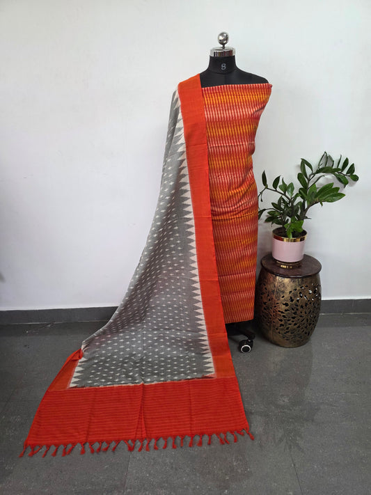 Handloom Mercerised ikkat cotton salwar set - KK182