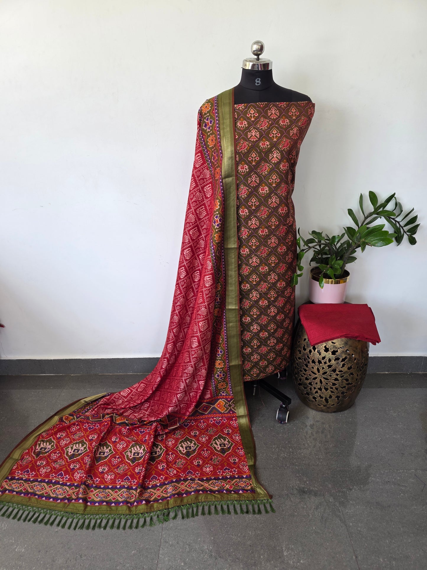 Premium semi Patola silk set - PK102