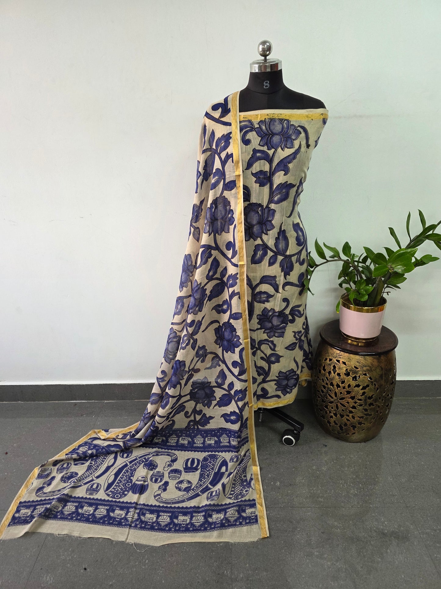Handcrafted Kota kalamkari set (2 pc set )- AK319