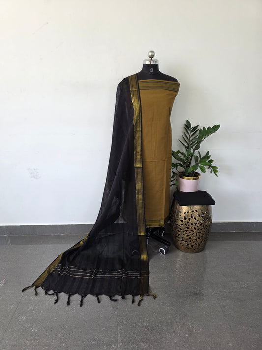 Pure handloom cotton with mangalagiri border -MN13