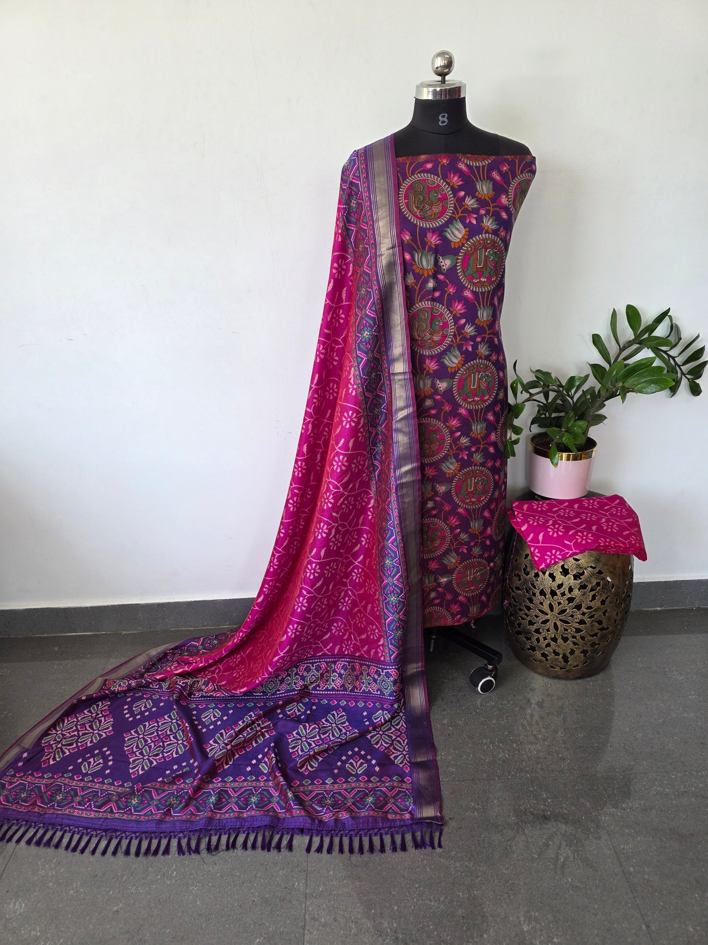 Premium semi Patola silk set - PK93
