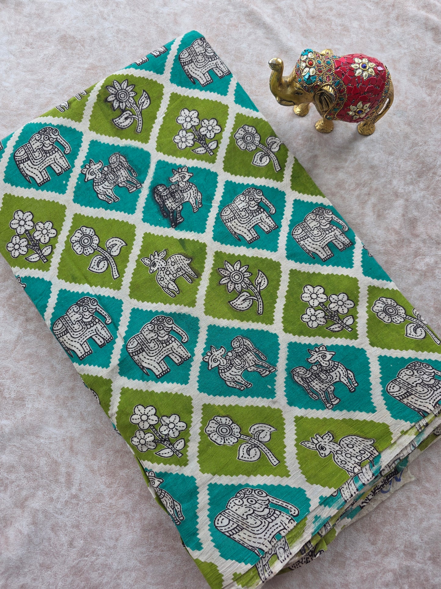 Pure kalamkari cotton running material (1 meter)- KM31