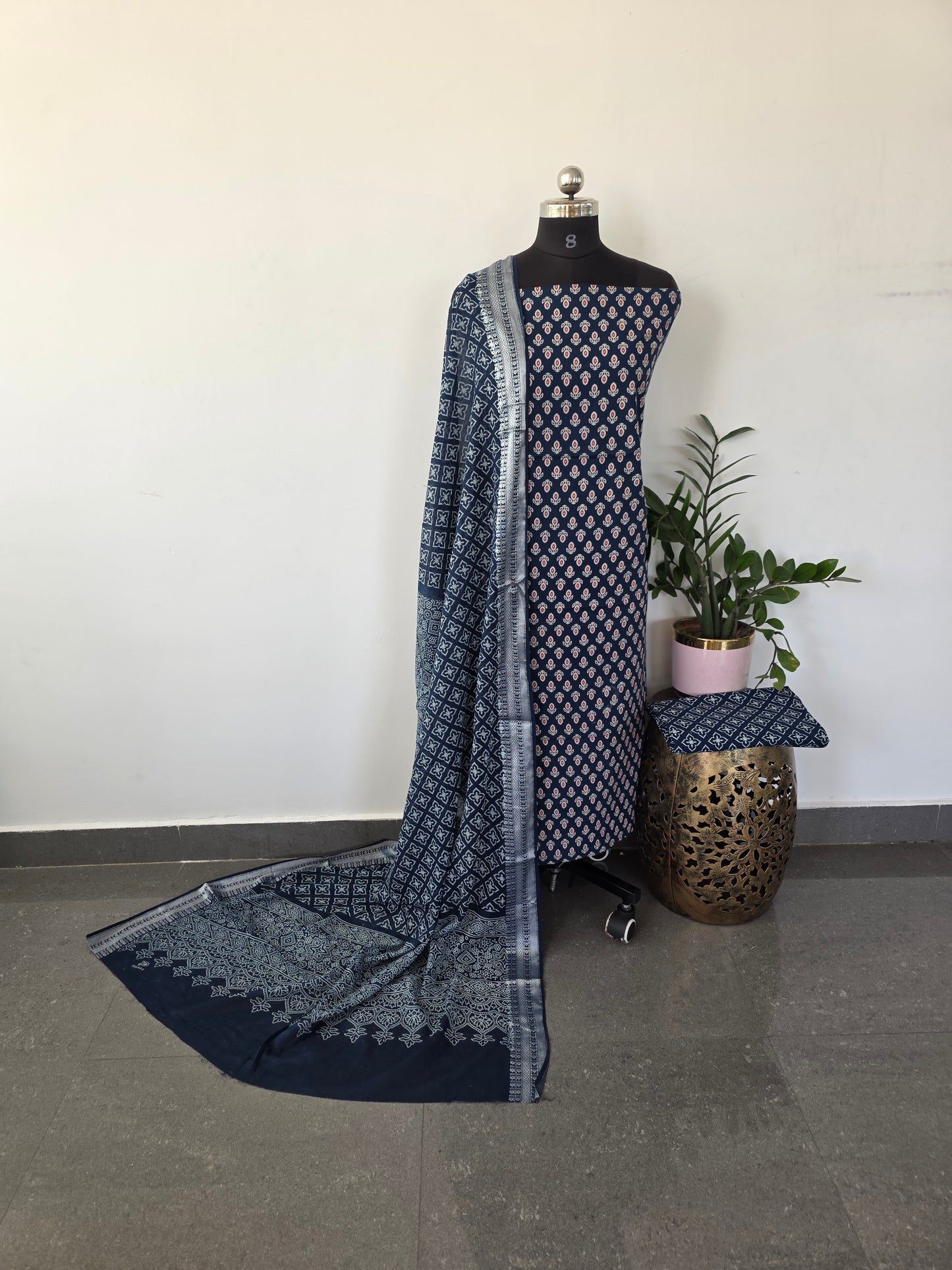 Heavy ajrakh cotton set - VC4
