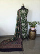 Kalamakari inspired semi maheswari silk set-KM86