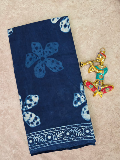 Handblock Jaipuri pure cotton saree - JA525