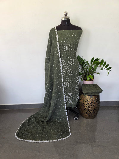 Handcrafted bandhani cotton set -B78