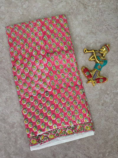 Handblock Jaipuri pure cotton saree - JA539