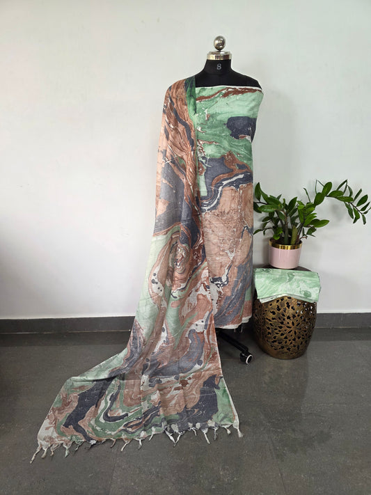 Bhagalpuri Marbal print salwar set - BA351