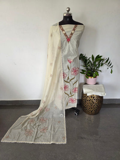 Hand embroidery silk cotton salwar set - AS88