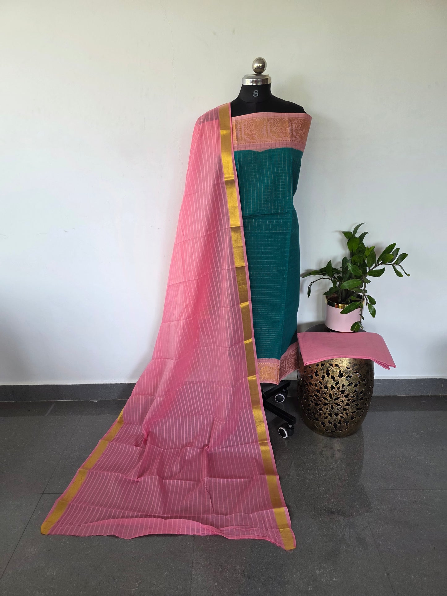 Madurai sungudi zari kattam salwar set -MS62