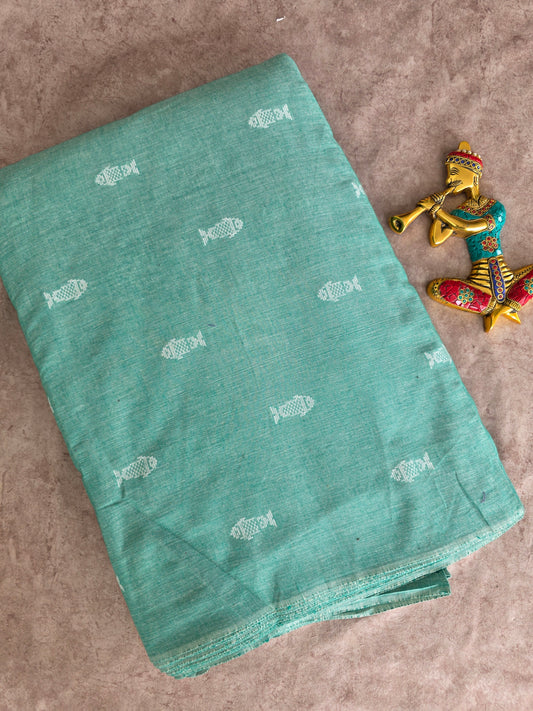 Prewashed Pure handloom cotton running material ( 0.5 mtrs ) - HRM137
