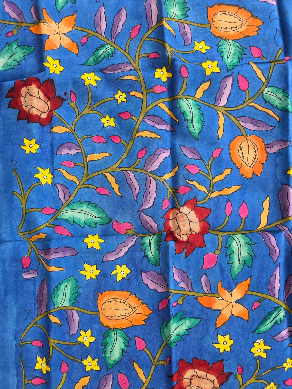 Handcrafted Penkalamkari bangalore silk set -KH243