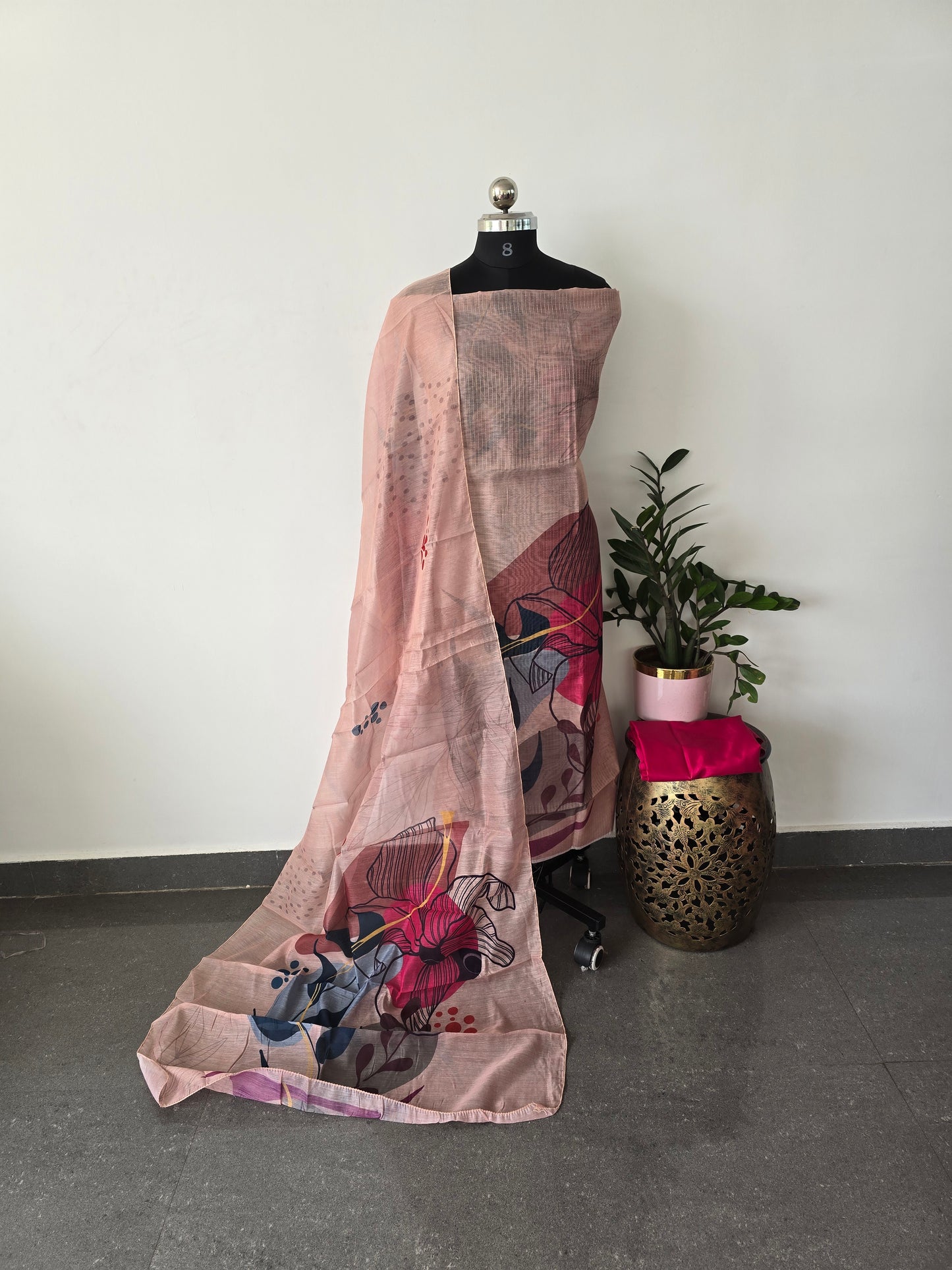Fancy linen set with jari lines - CLA172