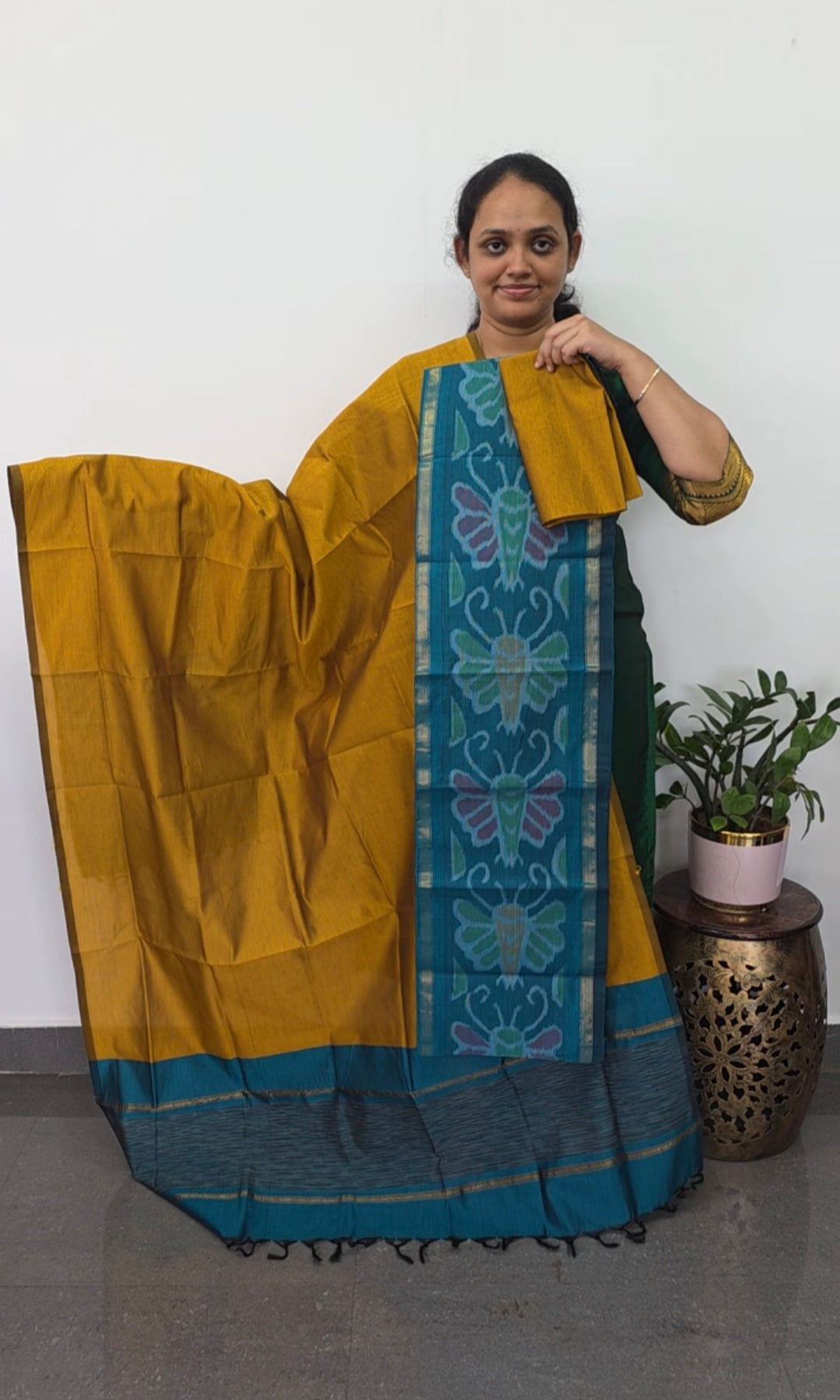 Pochampally sico set with ikkat damn -SD425