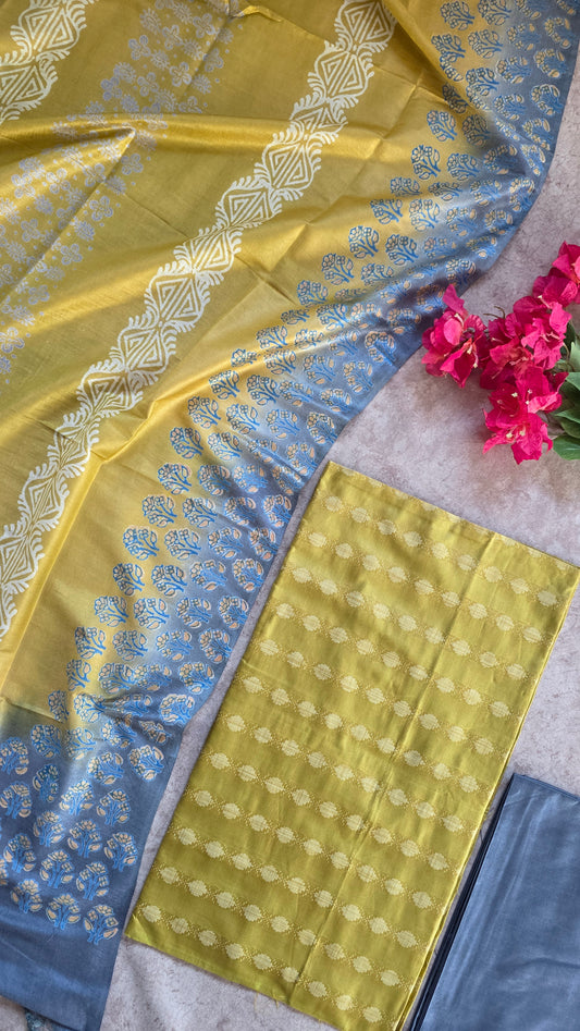 Bhagalpuri katan silk discharge print salwar set - BA18