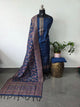 Premium silk cotton jamdhani set(blue)-AV356