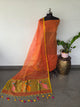 Handloom checked muslin paithani jamdhani set - BB352