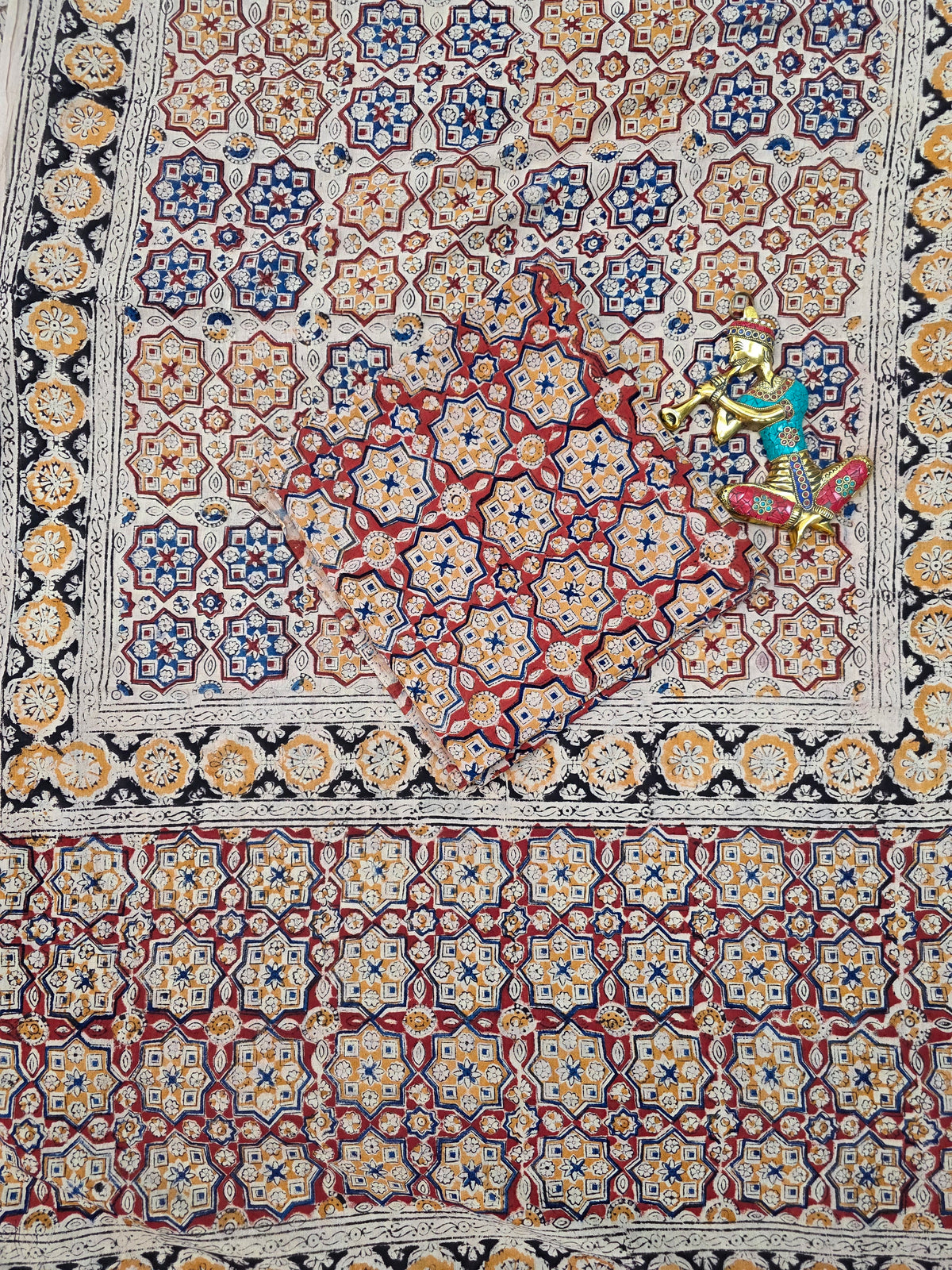 Handblock pure kalamkari cotton set (2 pc set) - AK516