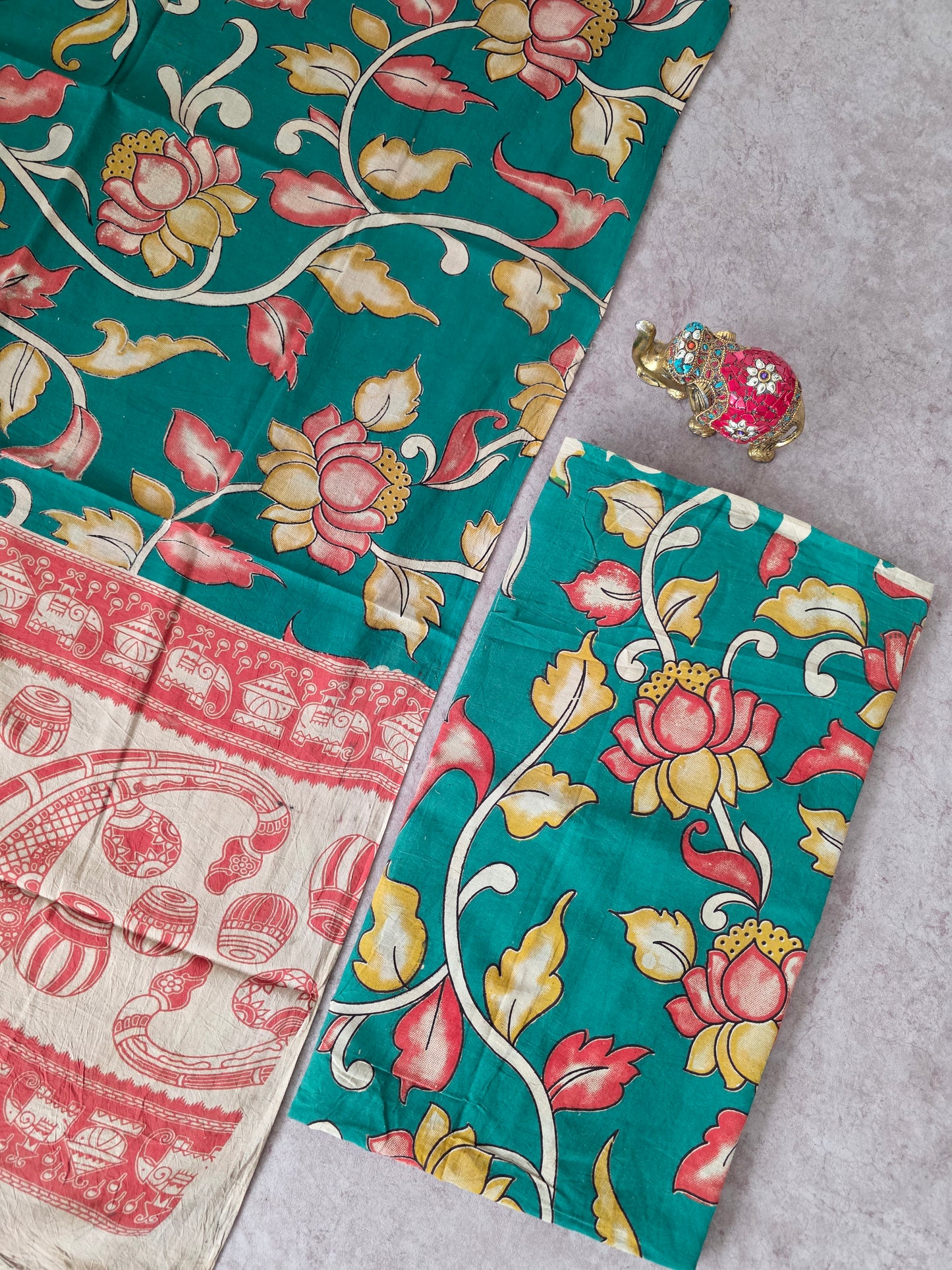 Pure Kalamkari Cotton Salwar Set (2.5 Metres) - Ak348