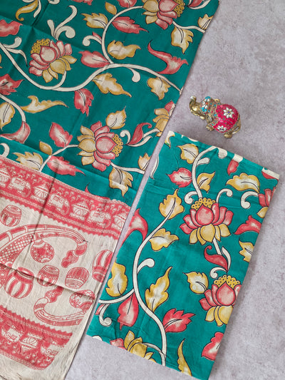 Pure Kalamkari Cotton Salwar Set (2.5 Metres) - Ak348