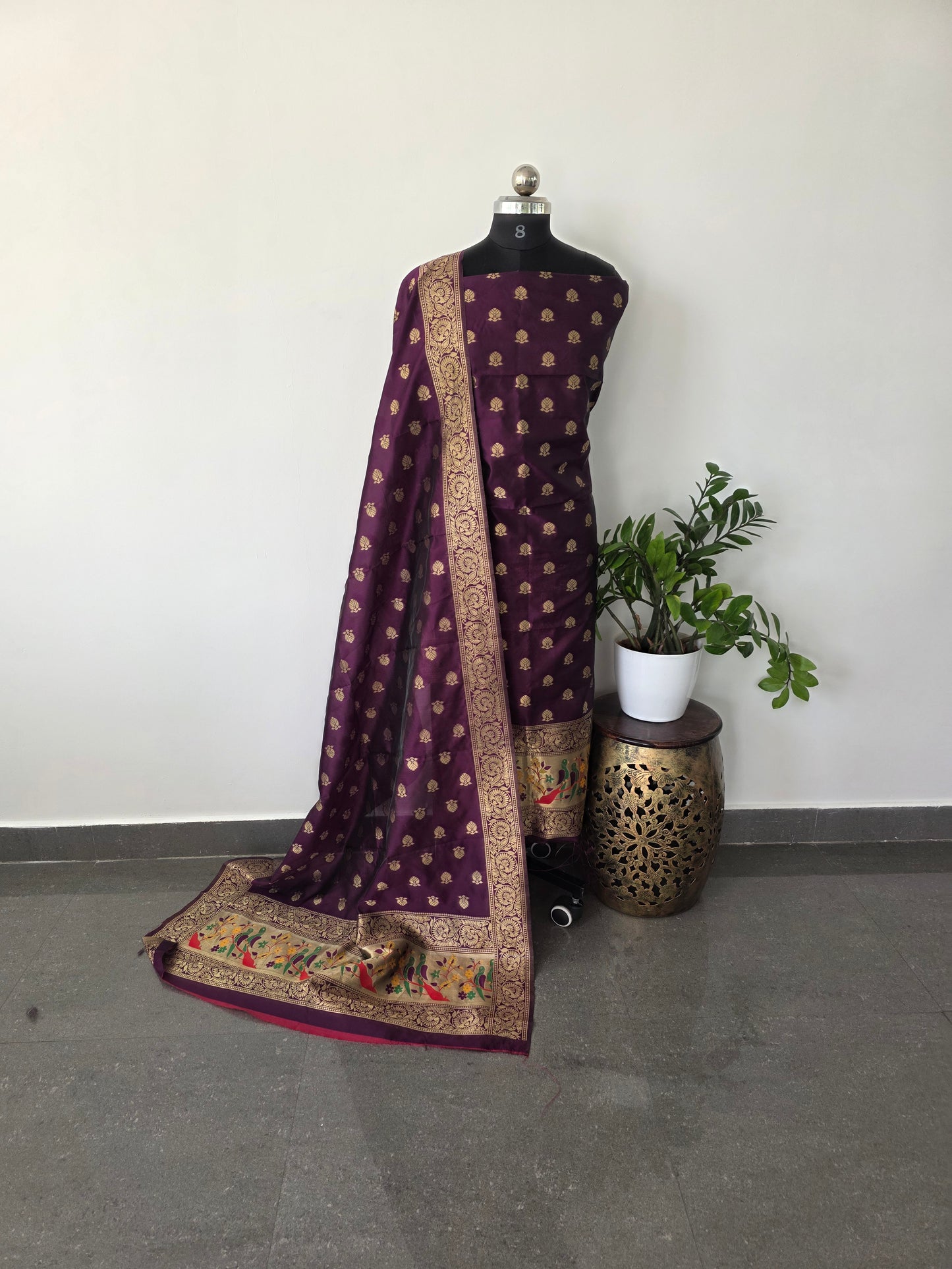Banarasi silk set with paithani border - XA3