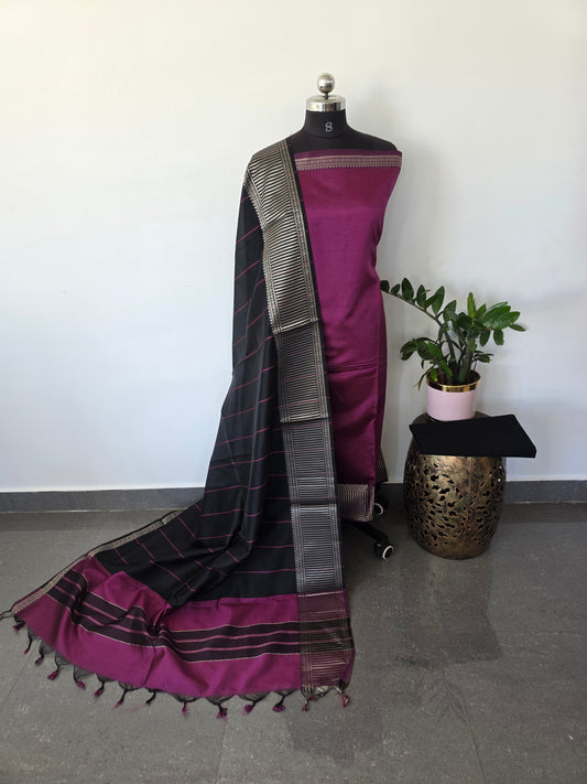 Premium semi mangalagiri silk set - MAA23