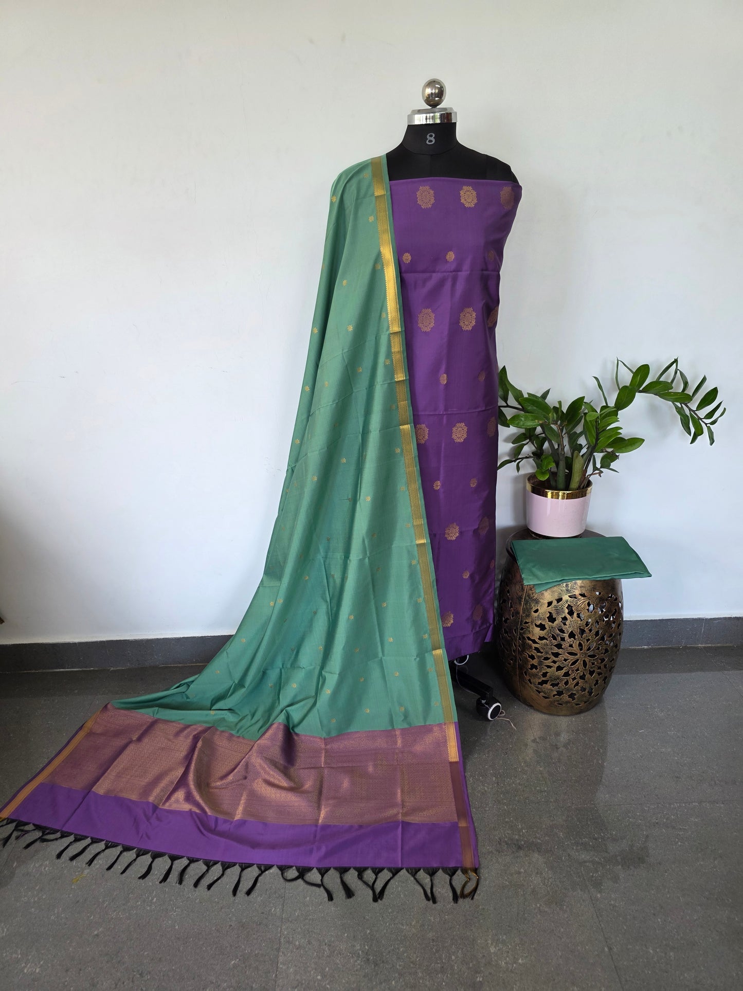 Kanchivaram semi softsilk salwar set - KS25