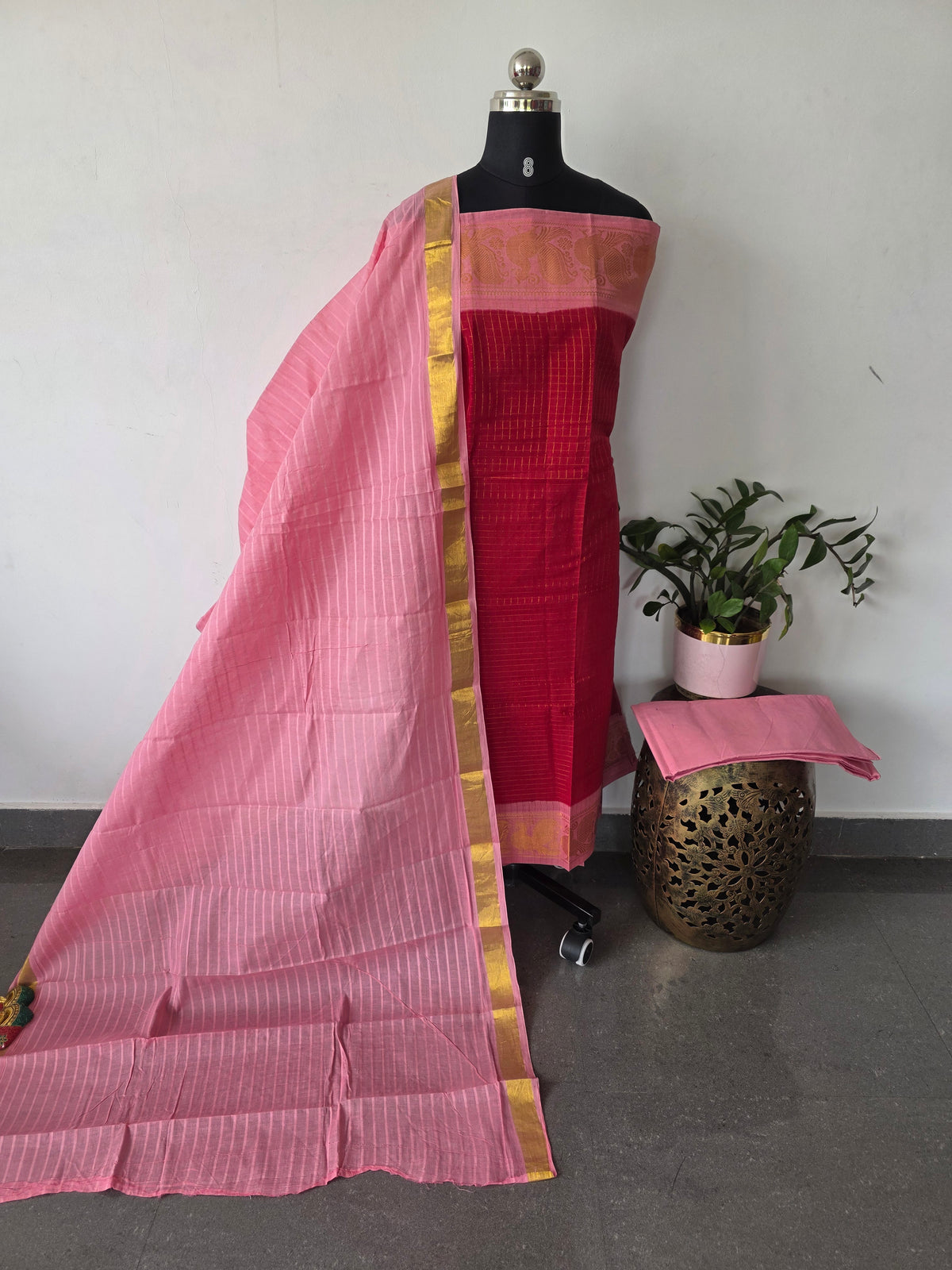 Madurai sungudi zari kattam salwar set -MS134