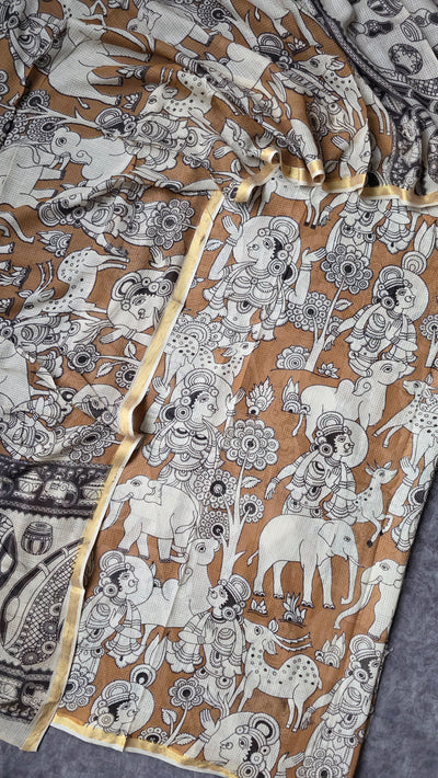 Handcrafted Kota kalamkari set (2 pc set) - AK306