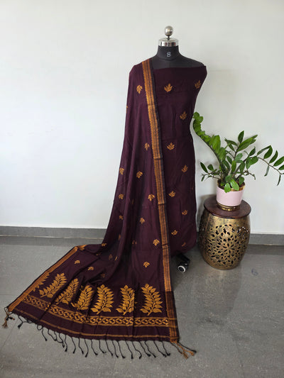 Handloom Mul Moonga cotton jamdhani set - JMM199