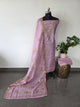 Premium zari lines silk with embroidery neck salwar set - CLA315
