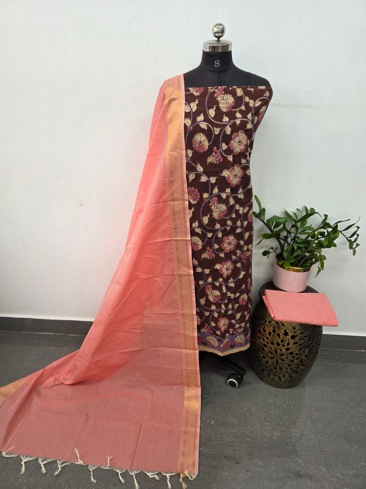 Kalamakari nizam border cotton set-AK556