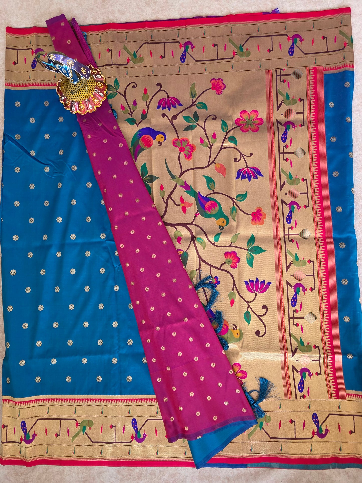 Premium soft silk paithani saree - 10