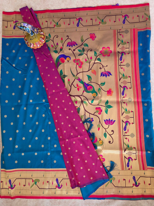 Premium soft silk paithani saree - 10