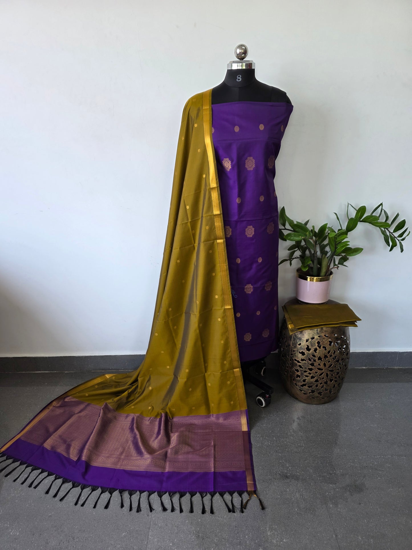 Kanchivaram semi softsilk salwar set - KS14