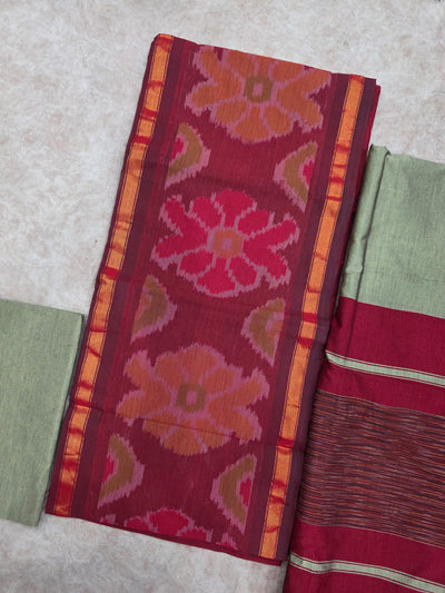 Pochampally sico set with ikkat damn -WW534