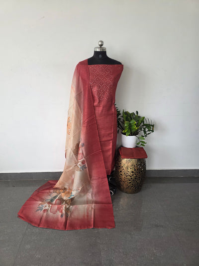 Premium semi tussar silk set - CLA238