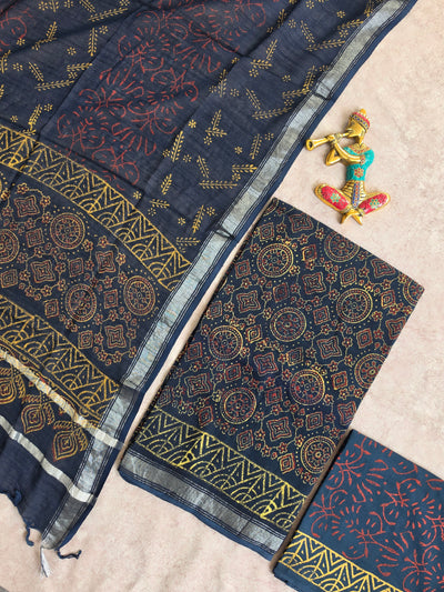 Handblock jaipuri linen cotton set -JA639