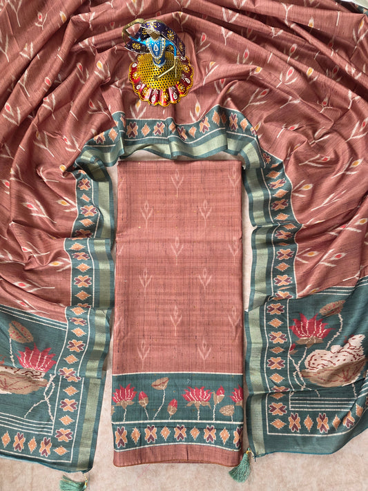 Premium tussar pichwai silk set -YU1
