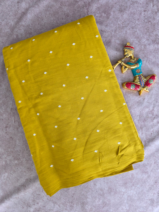Prewashed Pure handloom cotton running material ( 0.5 mtrs ) - HRM134