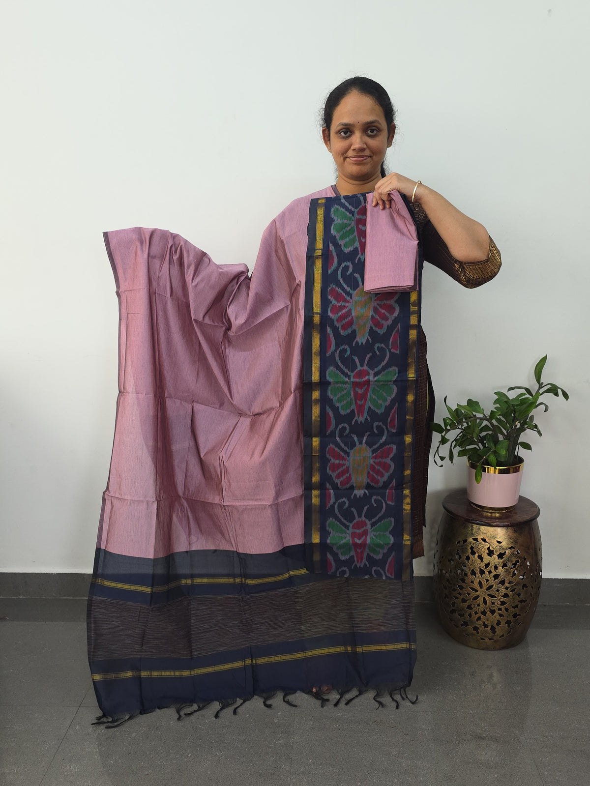 Pochampally sico set with ikkat damn -SZ397