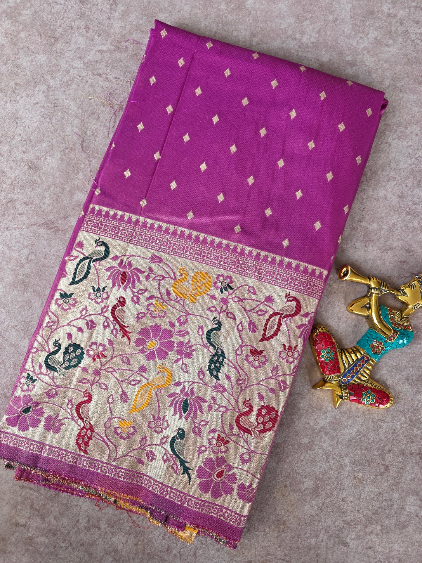 Premium cosmos silk paithani running material  - PRM3