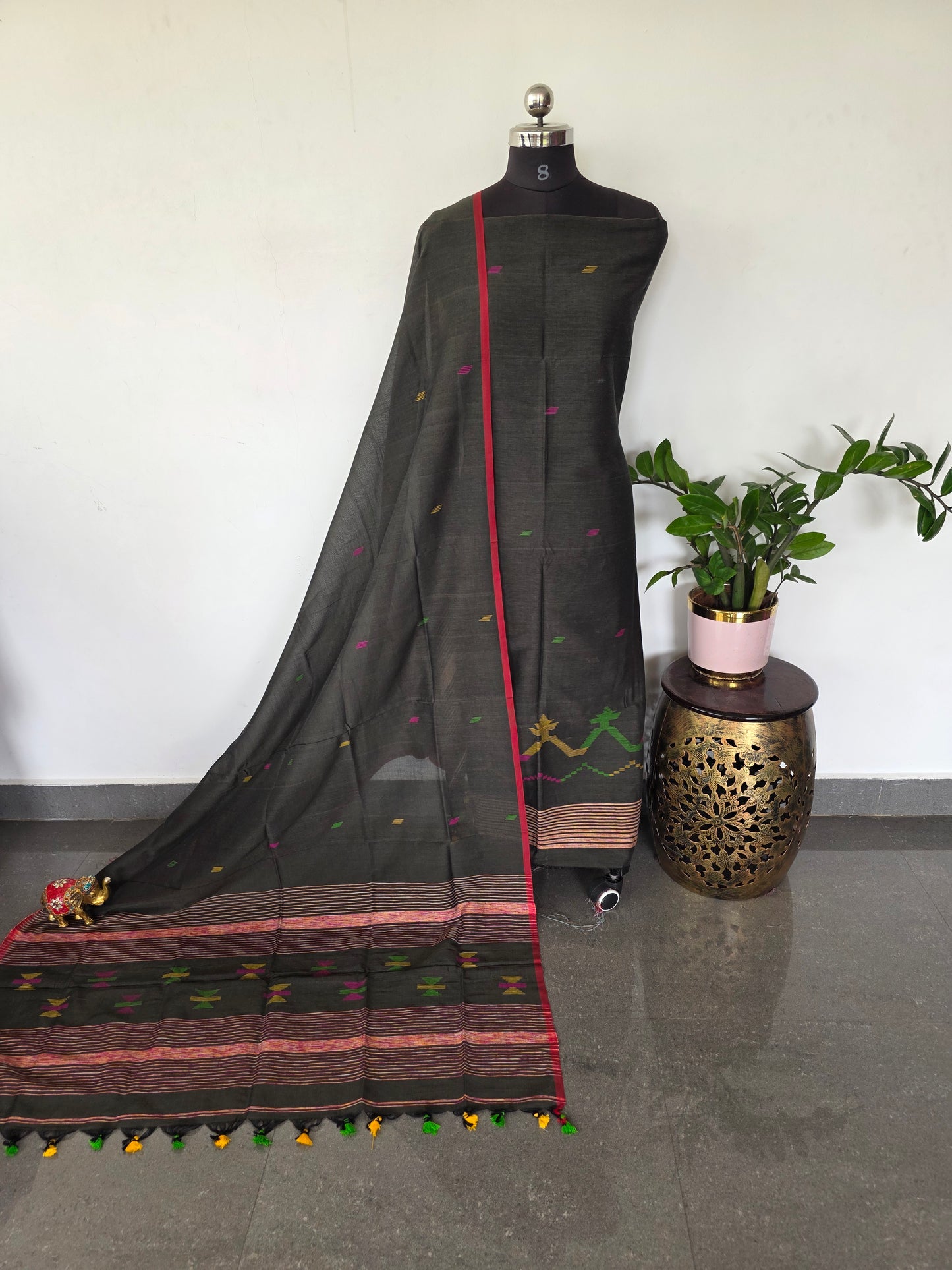 Semi muslin jamdhani salwar set - JMM452