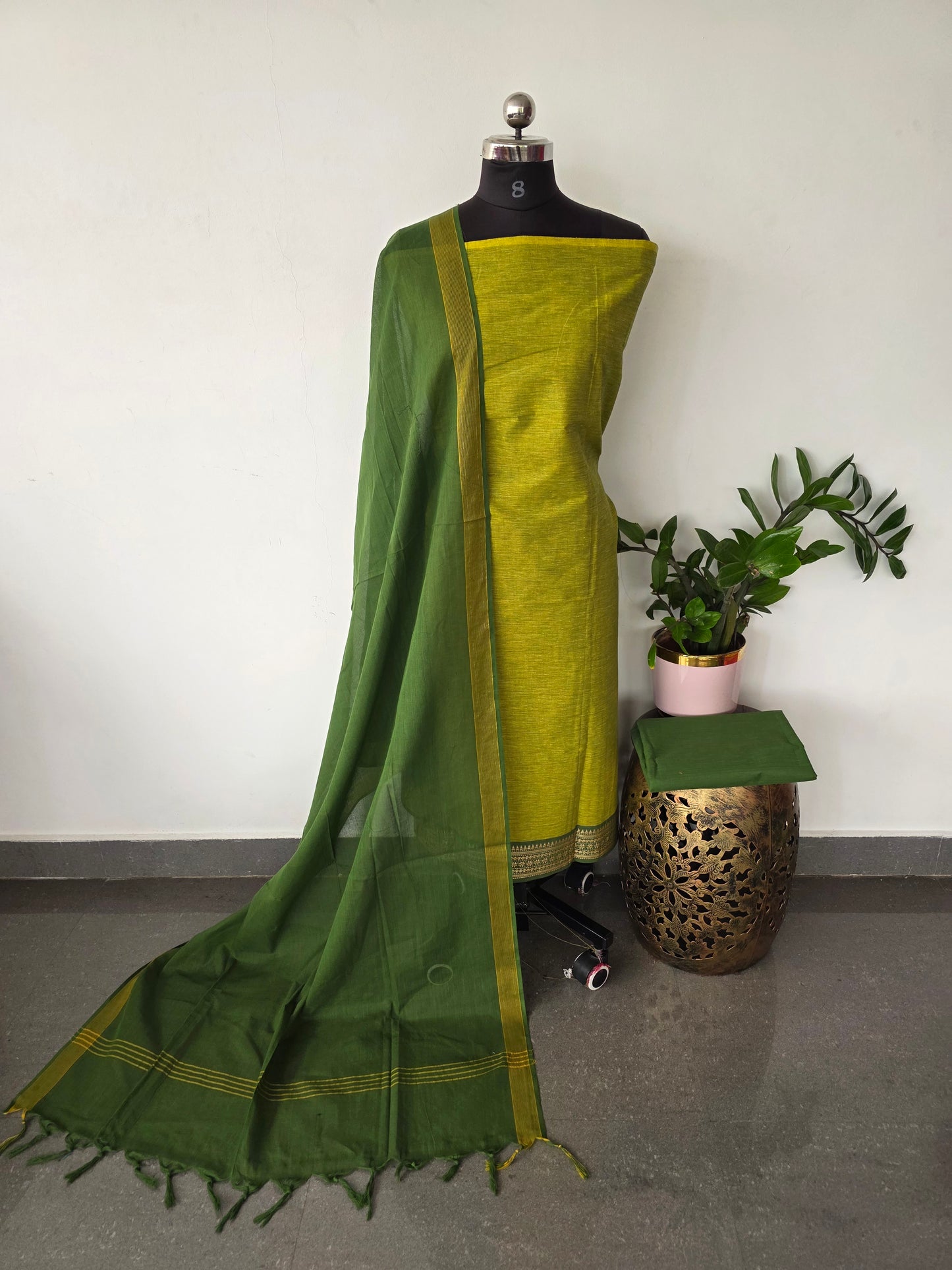 Pure south cotton with kanchi border set - HA59