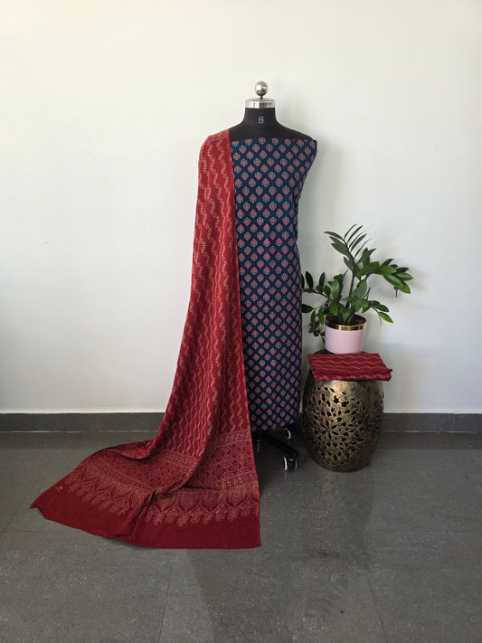 Heavy ajrakh cotton set  - Gu8