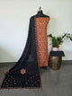 Handcrafted ajrakh cotton top with mirror work cotton shawl - BAA70