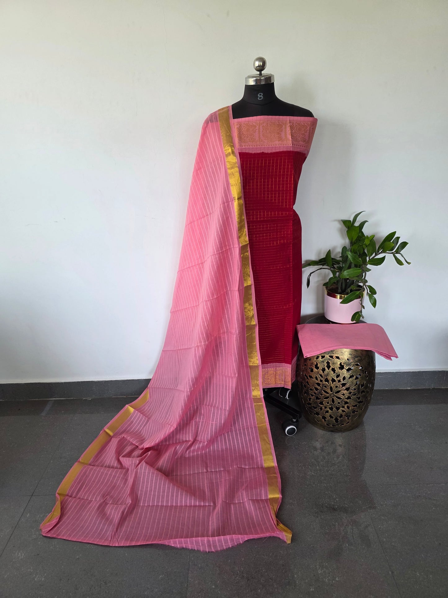 Madurai sungudi zari kattam salwar set -MS63
