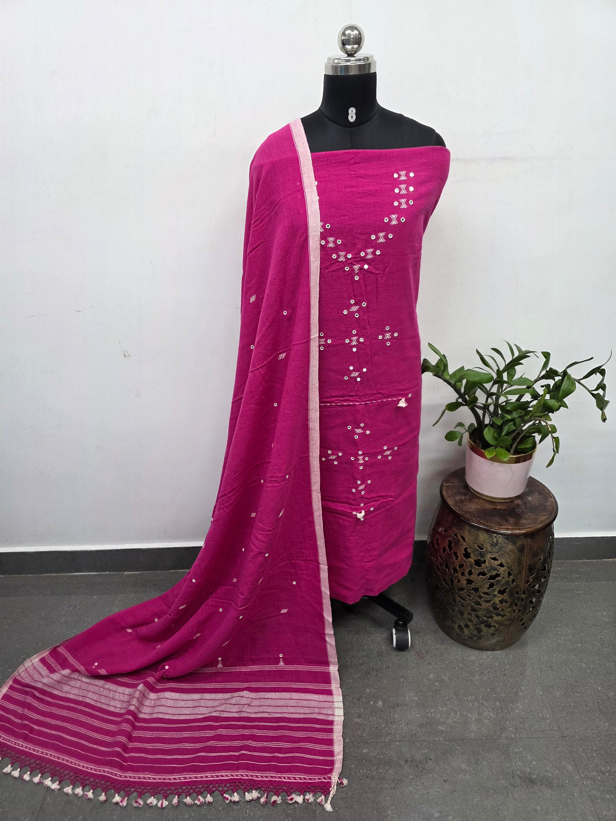 Kala cotton Handloom bhujodi cotton suit- HZ296