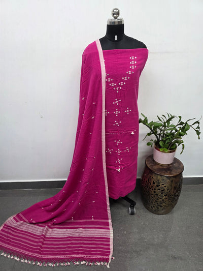 Kala cotton Handloom bhujodi cotton suit- HZ296